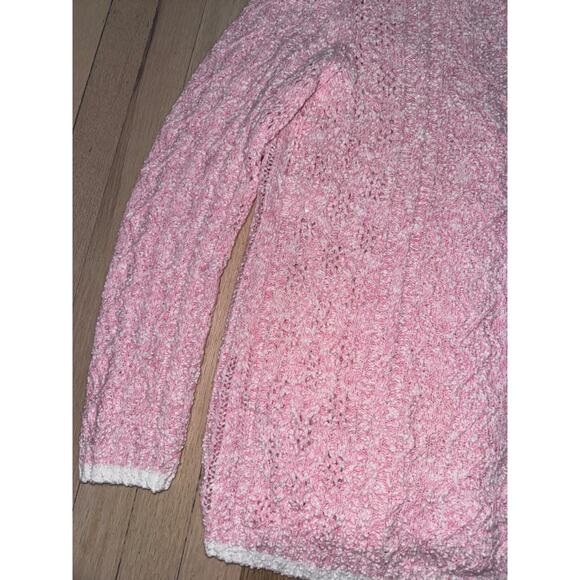 Chanel 24P Pink White Knit Boucle CC Logo Button Long Sleeve Cardigan Sweater 36 - Picture 16 of 16